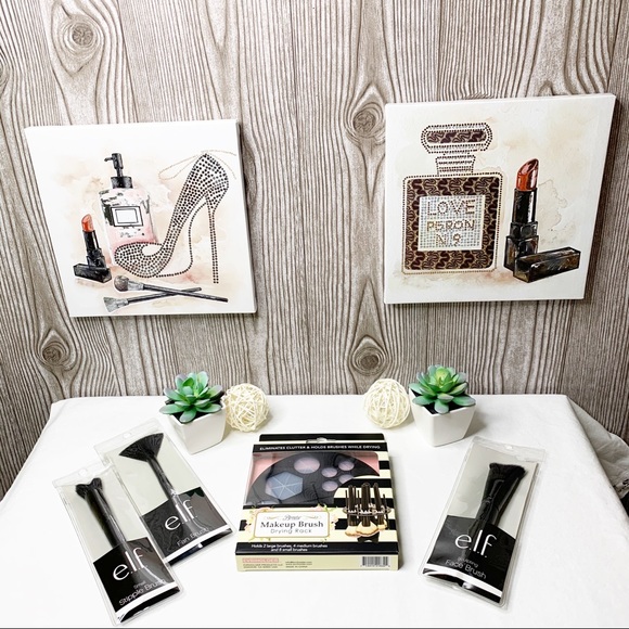 NWT 4pc Make-Up Brush & Drying Rack Set - Picture 2 of 16